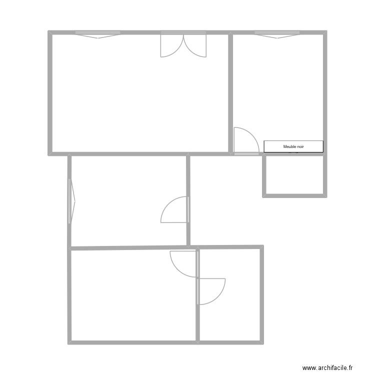 Corsac. Plan de 6 pièces et 58 m2