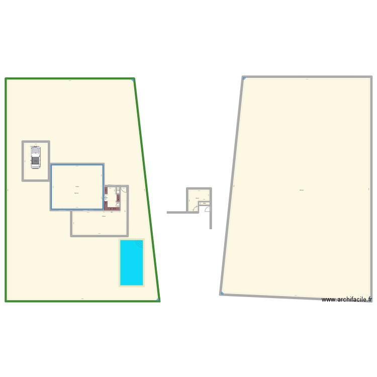 extension maison v4. Plan de 8 pièces et 2098 m2
