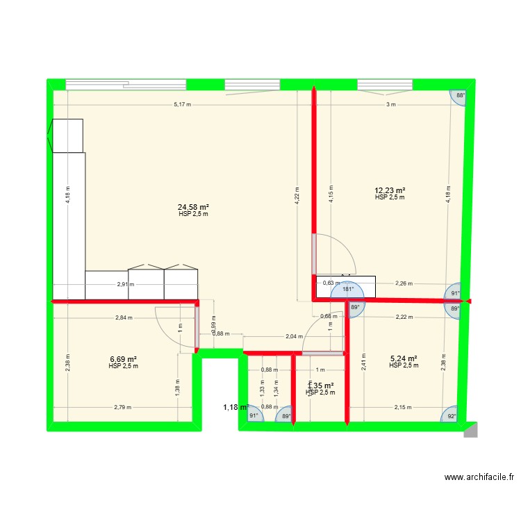 isolation thurins plan MAJ 1.0. Plan de 6 pièces et 51 m2