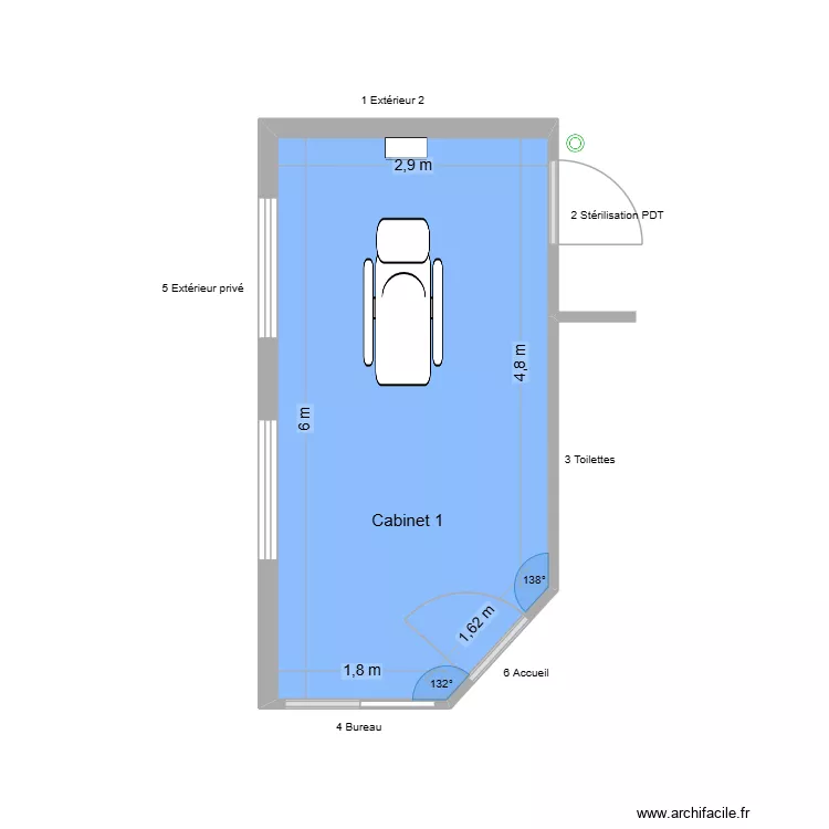 10326 Cabinet 1. Plan de 1  et 17 m²