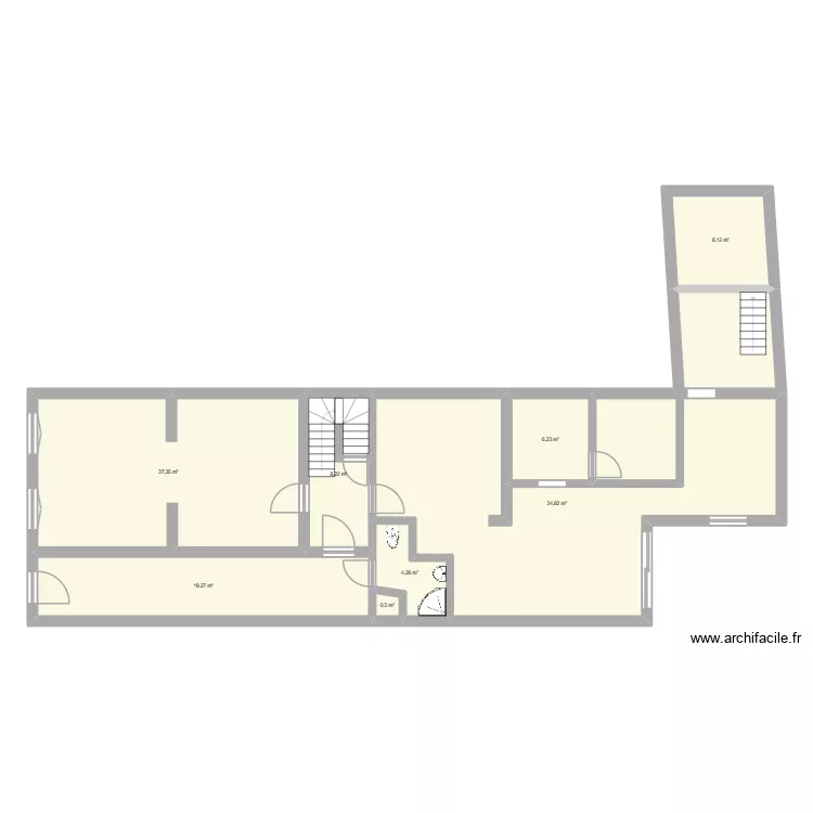 rdc bernard. Plan de 8  et 134 m²