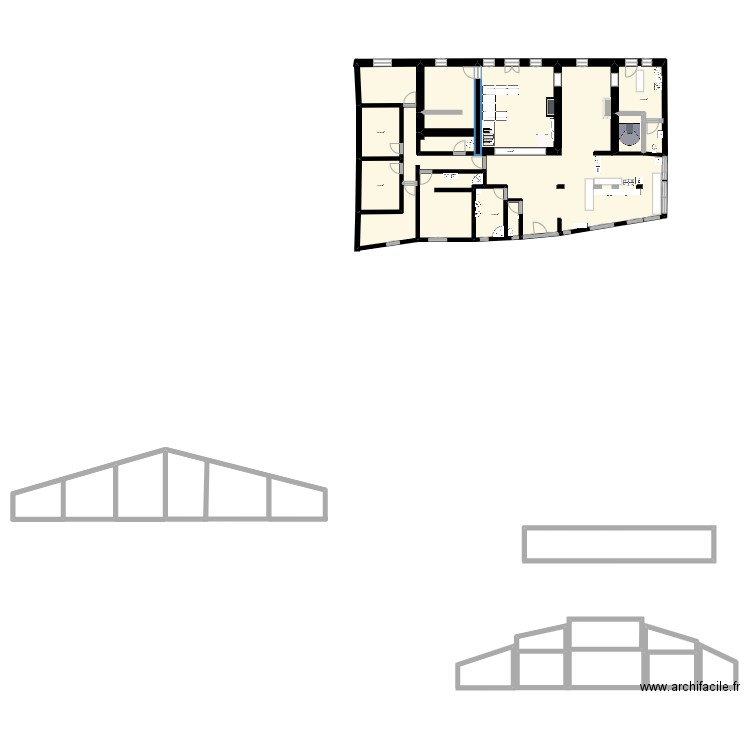 luchere. Plan de 7 pièces et 283 m2