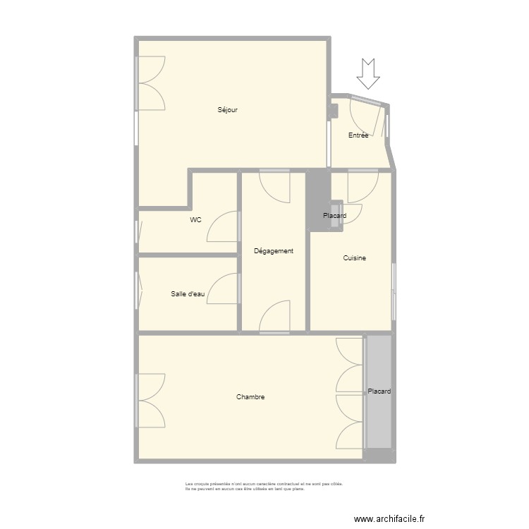 6879. Plan de 12 pièces et 66 m2