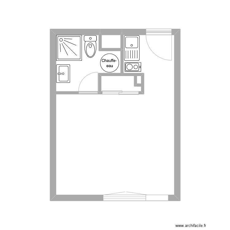 Jardin. Plan de 3 pièces et 18 m2