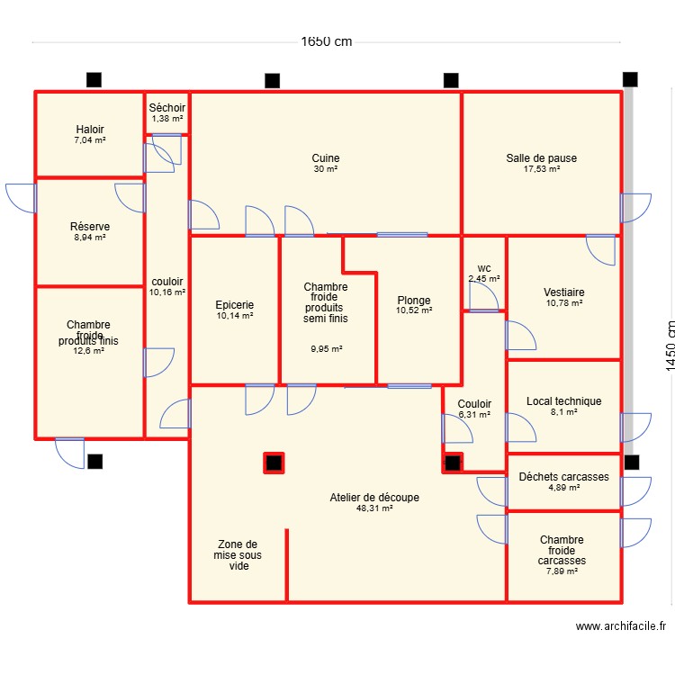 EARL La Longee 7 ouvertures. Plan de 19 pièces et 208 m2