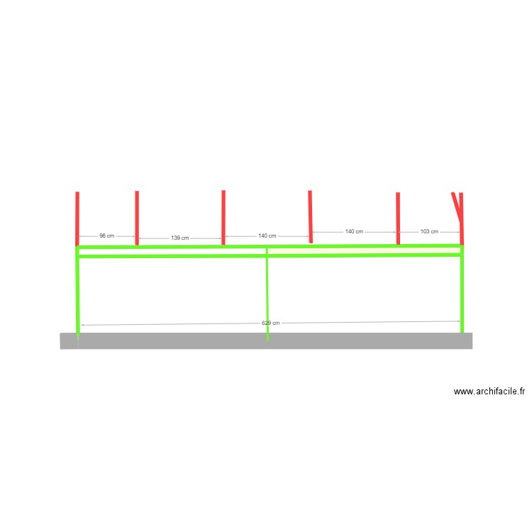 pergolas vue du sud. Plan de 1 pièce et 0 m2