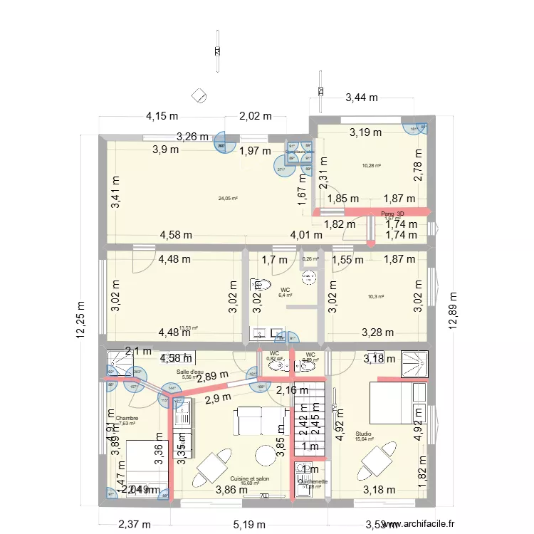 9 stade villa aiguillon modification garage en studio et T1. Plan de 0 pièce et 0 m2 9 stade villa aiguillon modification garage en studio et T1. Plan de 0 pièce et 0 m2