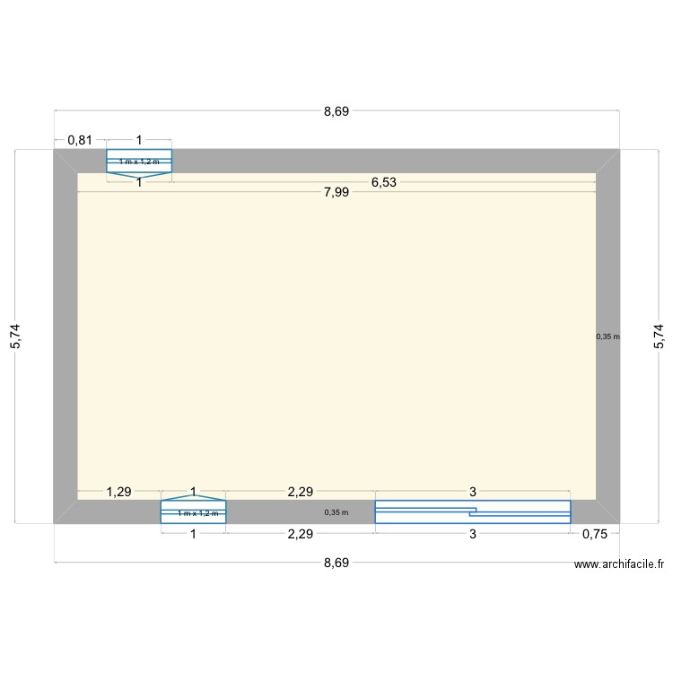 T2 - LA CADIERE. Plan de 1 pièce et 40 m2