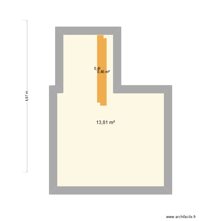 francis. Plan de 1 pièce et 14 m2