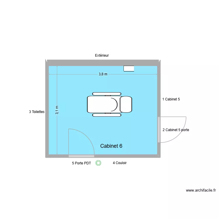 10511 Cabinet 6. Plan de 1  et 12 m²