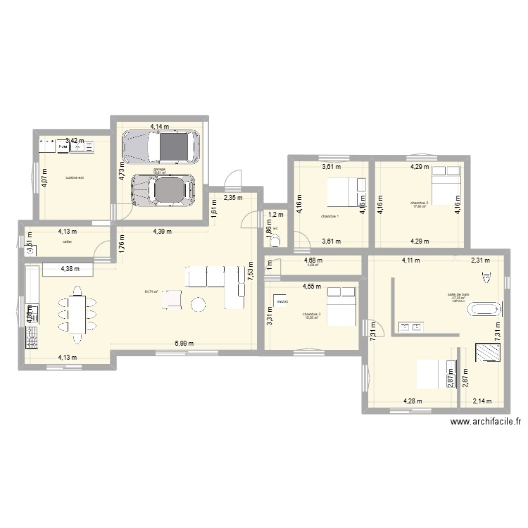 plan ebolssi. Plan de 10 pièces et 207 m2