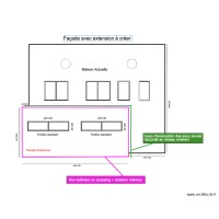 Façade avec extension projet 