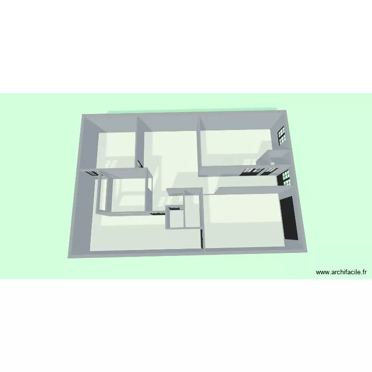 bader. Plan de 9 pièces et 136 m²