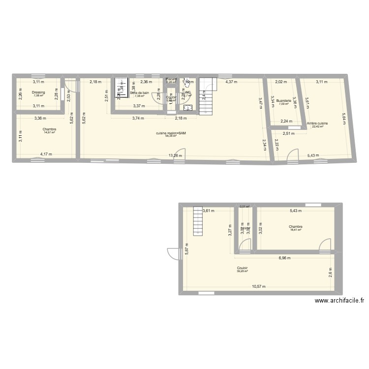 Montoire. Plan de 13 pièces et 180 m2