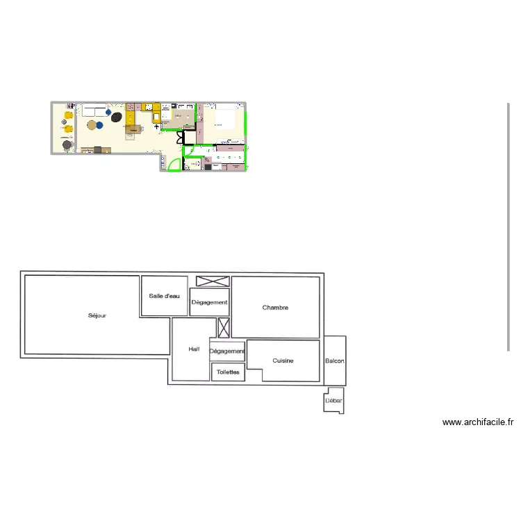 Laurent3. Plan de 5  et 62 m²