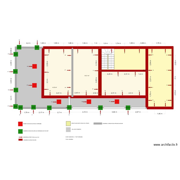 sabatier proposition implantation. Plan de 3 pièces et 150 m2