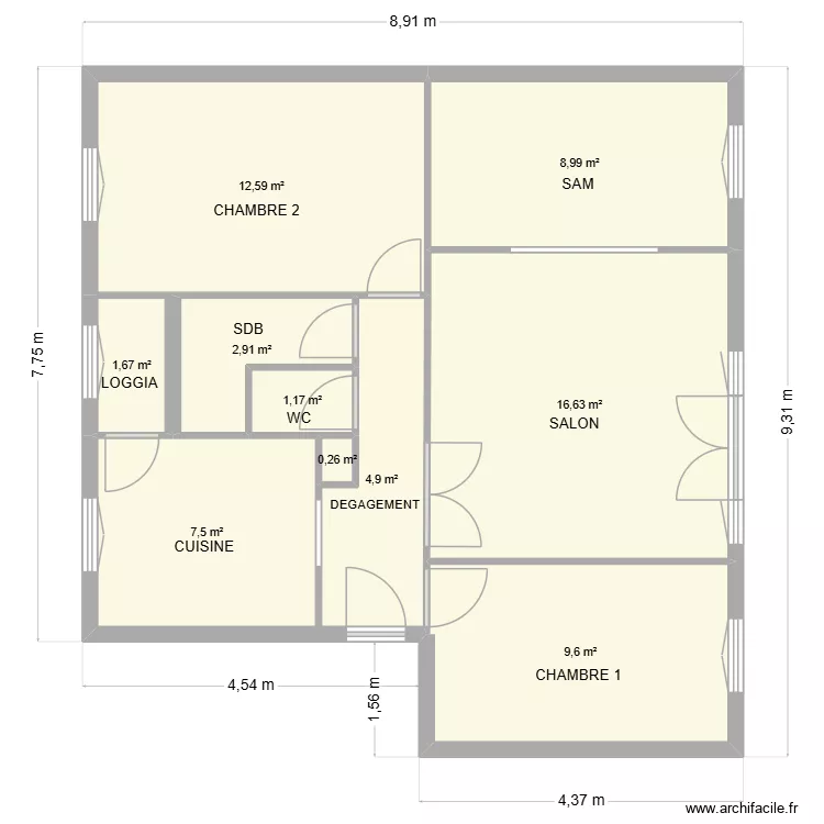 CISSE. Plan de 10  et 66 m²