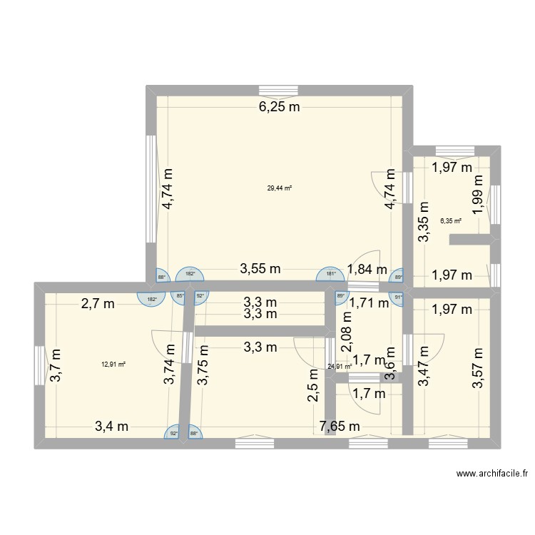 ANDERNOS. Plan de 4 pièces et 74 m2