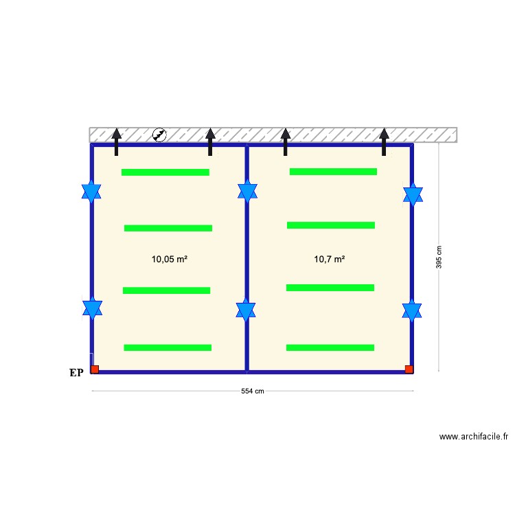 Bartho Mota - Santo Antonio da Charneca. Plan de 2 pièces et 21 m2