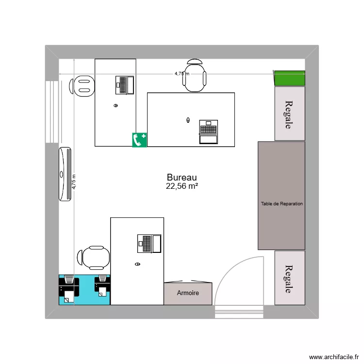 Burau IT TNKH  2. Plan de 1  et 23 m²