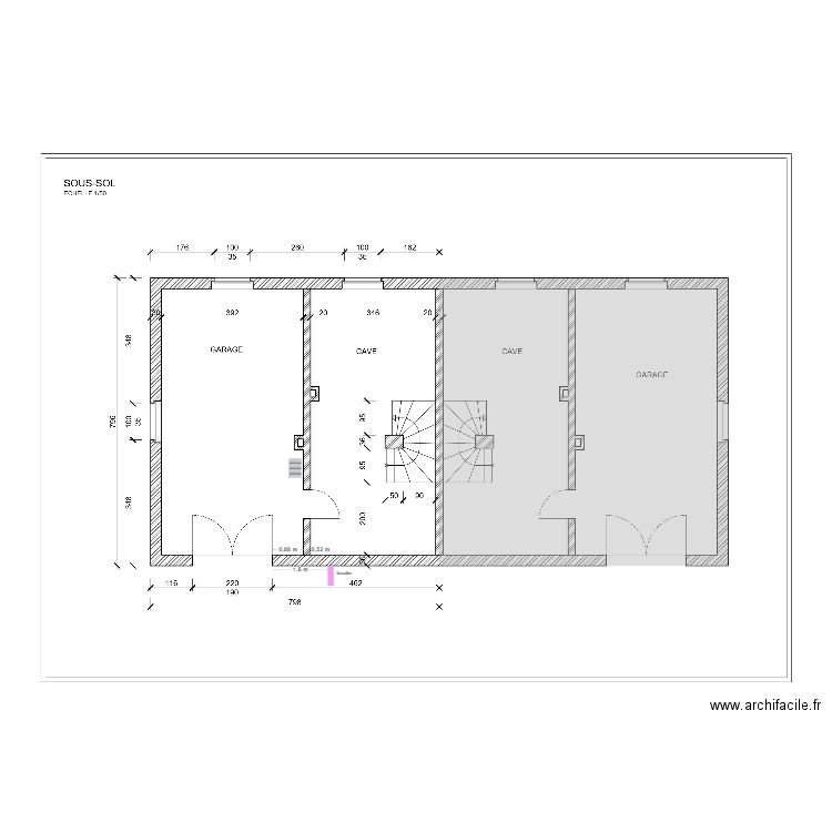 sous sol. Plan de 0 pièce et 0 m2