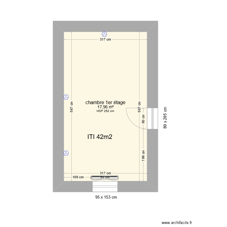 GALLIC. Plan de 1 pièce et 18 m2