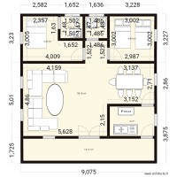 STUDIO 2 CHAMBRES SALON 2 DOUCHES simple