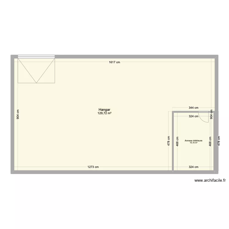 hangar reception. Plan de hangar reception. Plan de