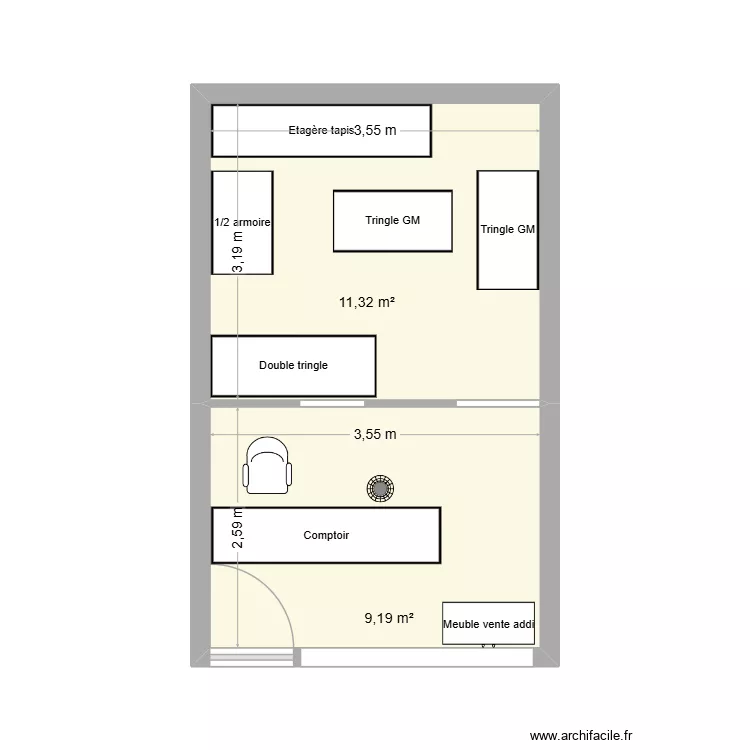 Tsiadana. Plan de 2 et 21 m² Tsiadana. Plan de 2 et 21 m²