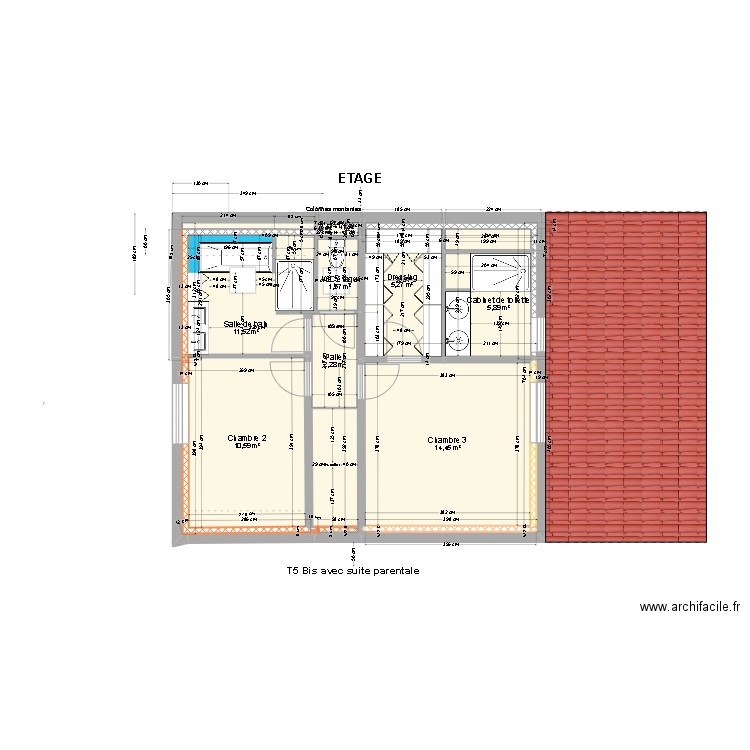 Tybo 5bis. Plan de 14 pièces et 197 m2