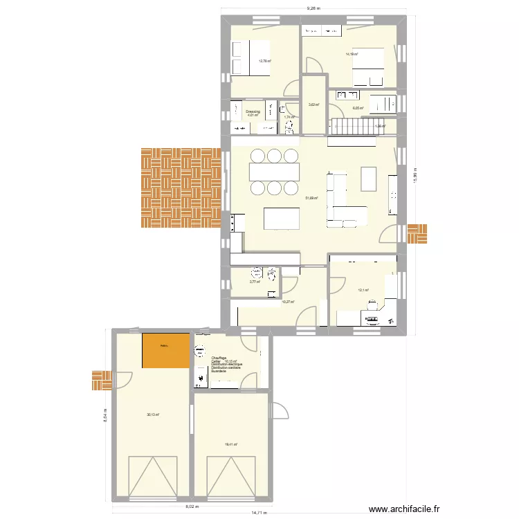 Ch&ecirc;ne Paquier 9c. Plan de 14  et 181 m²