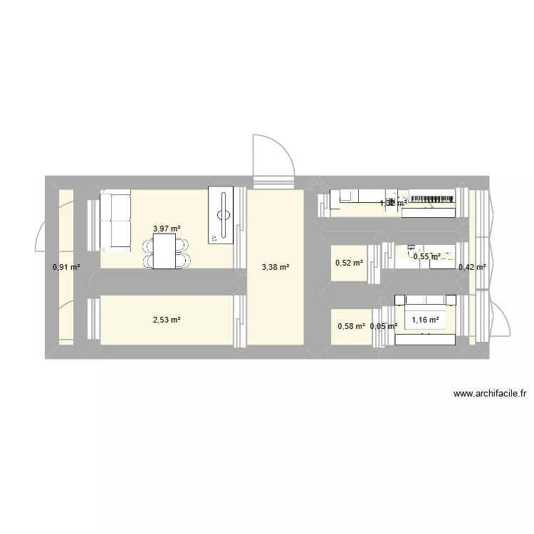 Chez moi. Plan de 11  et 15 m²