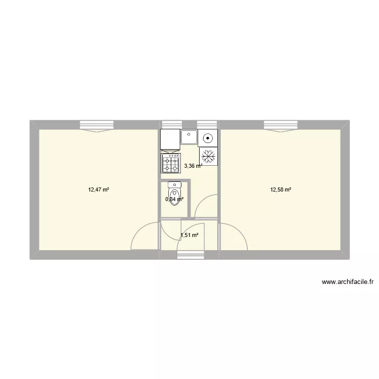 StD_02. Plan de 5 pièces et 31 m²