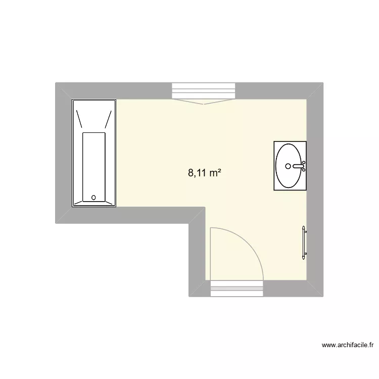salle de bain. Plan de 1 et 8 m² salle de bain. Plan de 1 et 8 m²