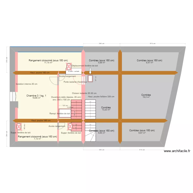 Projet Combles 2. Plan de 
