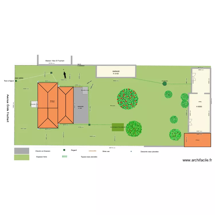 PLAN DE MASSE 2025 Terrasse. Plan de 