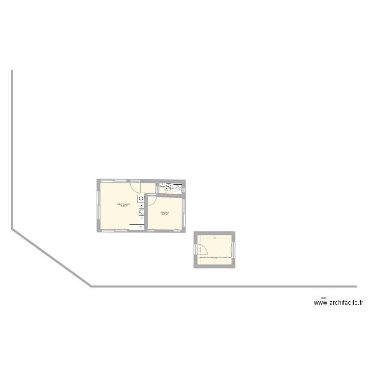 loup2. Plan de 4 pièces et 35 m2