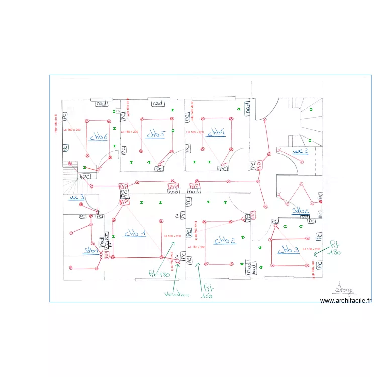 2024-04-17-1er Etage Implantation Elec. Plan de 