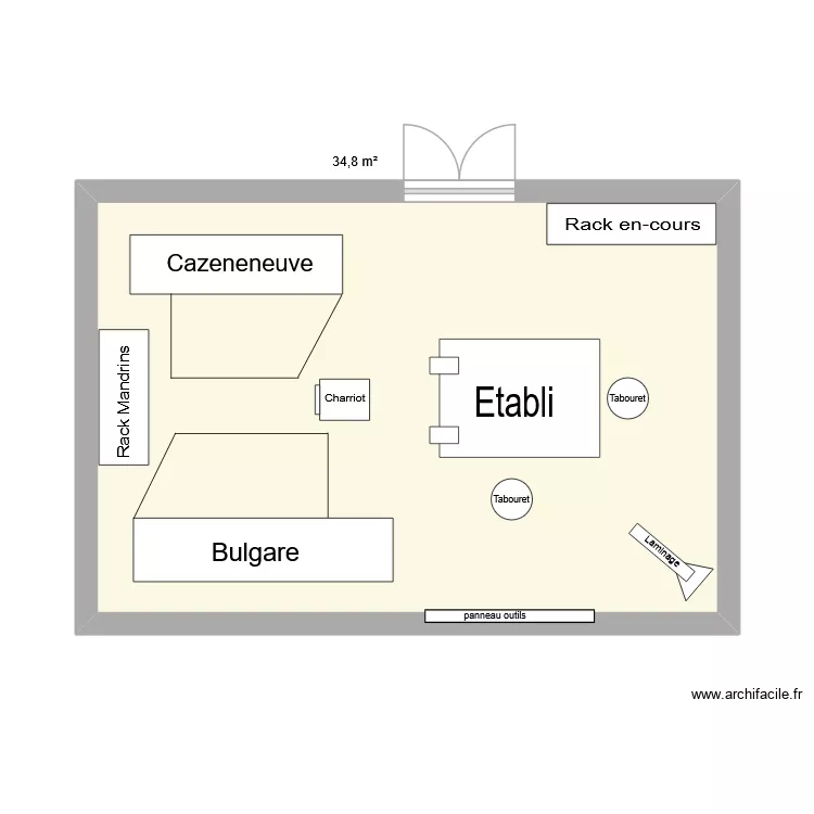 chaudronnerie V3. Plan de 1 Pièce et 35 m²