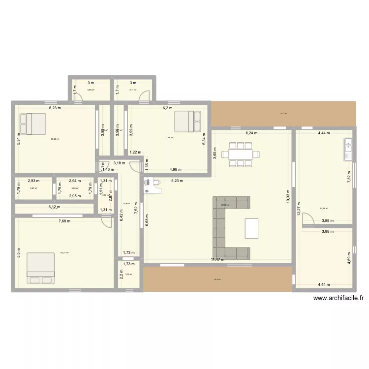 VILLA 04 PIECES RIA. Plan de 15 Pièces et 315 m²