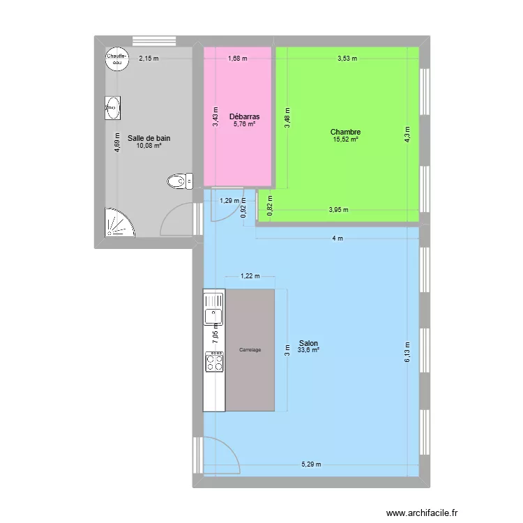 Kirschnaumen Plan Aménagement v1. Plan de 4 et 65 m² Kirschnaumen Plan Aménagement v1. Plan de 4 et 65 m²