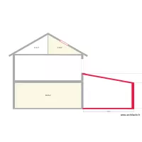 Plan en coupe Profil nord maison seule