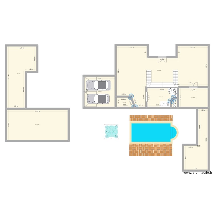 maison numero 1. Plan de 9 pièces et 274 m2