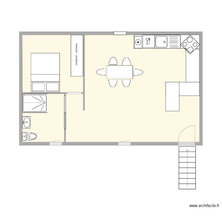 PRIGENT. Plan de 3 pièces et 43 m2