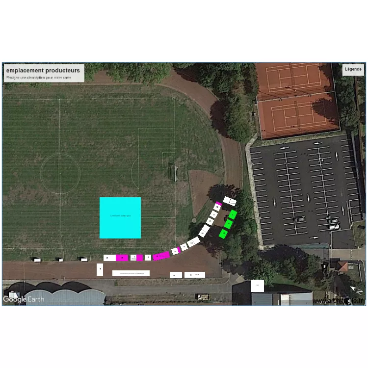 emplacement producteurs. Plan de 