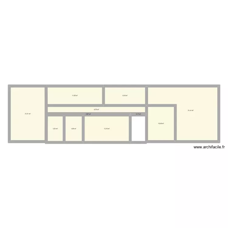 2e plan. Plan de 11 Pièces et 113 m²