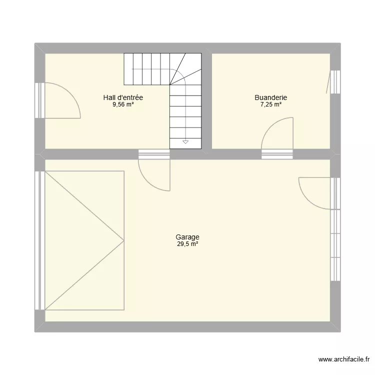 Rez Seraing. Plan de 3  et 46 m²