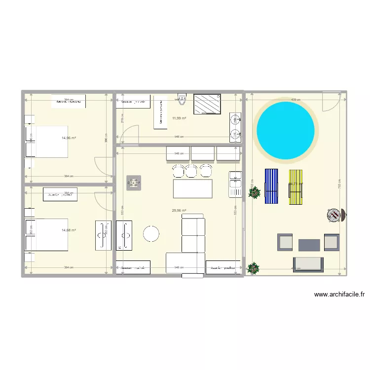 APPRTAEMET TYPE MAS SABOLE 70. Plan de 6 et 107 m² APPRTAEMET TYPE MAS SABOLE 70. Plan de 6 et 107 m²