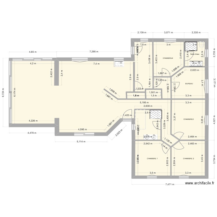Maison. Plan de 10 pièces et 163 m2