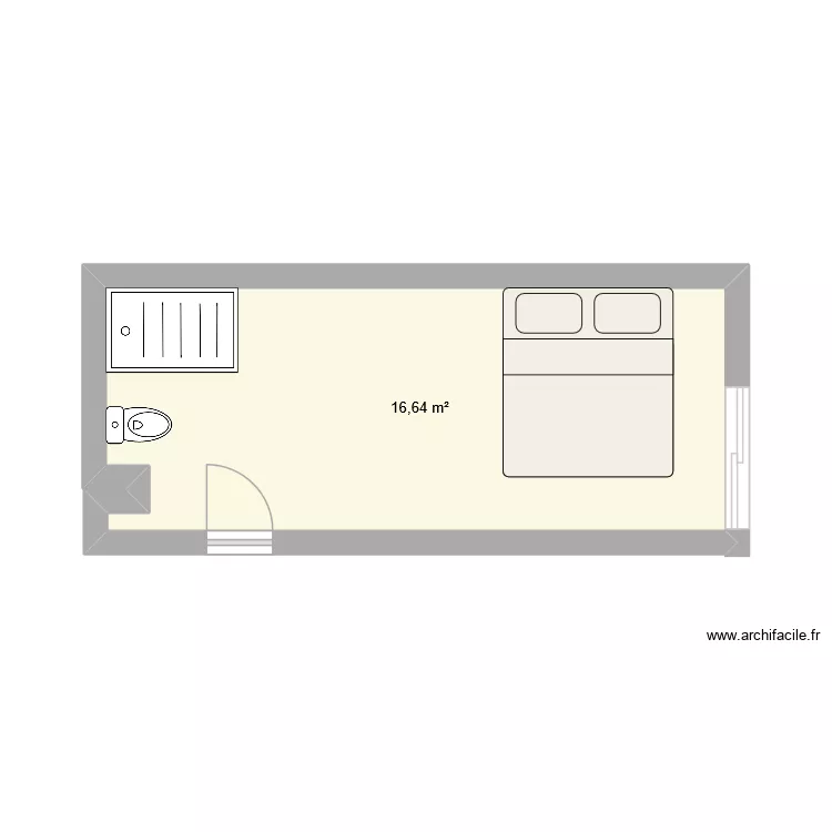 Pierre Chambre. Plan de 1  et 17 m²